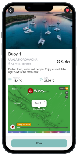 Digitale Bojenreservierung mit SmartBuoy: Foto aus der SmartBuoy App