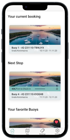 Digitale Bojenreservierung mit SmartBuoy: Foto aus der SmartBuoy App